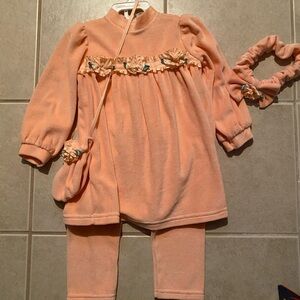 Trendy Boutique Peach Kids Matching Set